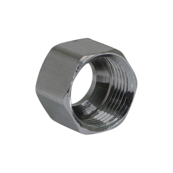 Everflow 3/8" O.D. Brass Nut for Compression Pipe Fittings; Chrome Plated C61-38CR - main